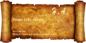 Hemrich Alex névjegykártya